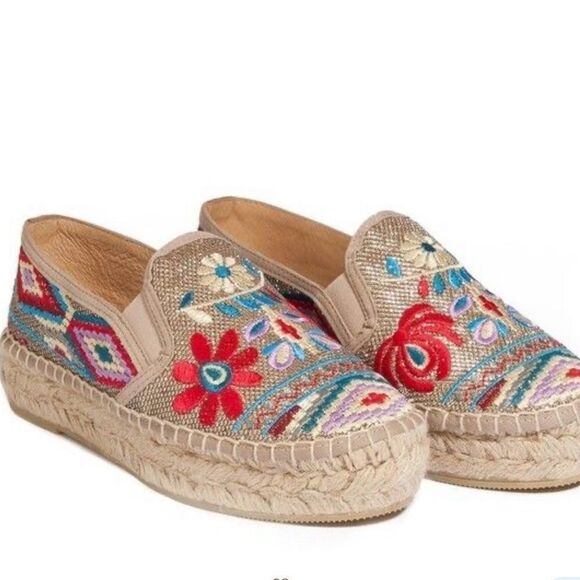 Johnny Was Nepentha Embroidered Espadrilles Shoes - Picture 1 of 10